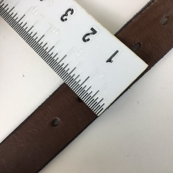 Amish Made Leather Belt Chrome Buckle Size 46, 1-1/2” Wide, Brown EUC - Picture 3 of 6